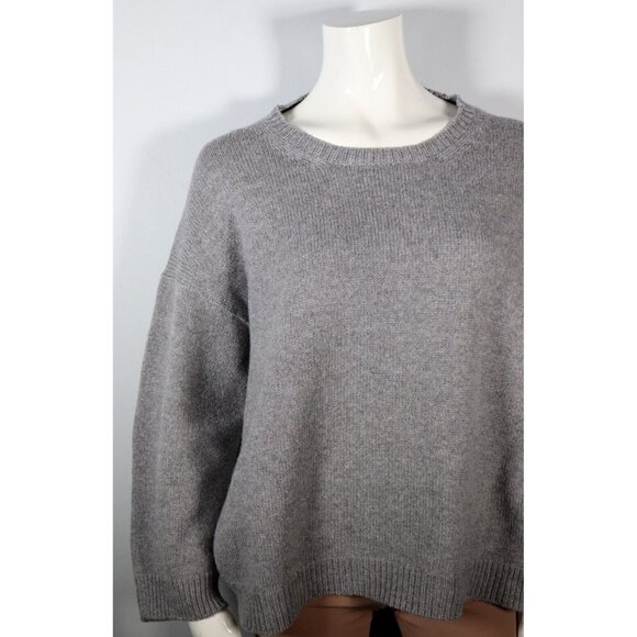 Weekend Max Mara Womens Medium Gray Pullover Sweater Round Neck Boxy Knit Jumper - Picture 6 of 6